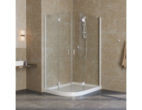 Душевой уголок Vegas Glass AFS-F Lux 120*110 01 01 R профиль белый, стекло прозрачное 