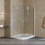 Душевой уголок Vegas Glass AFS-F Lux 120*110 01 01 R профиль белый, стекло прозрачное 