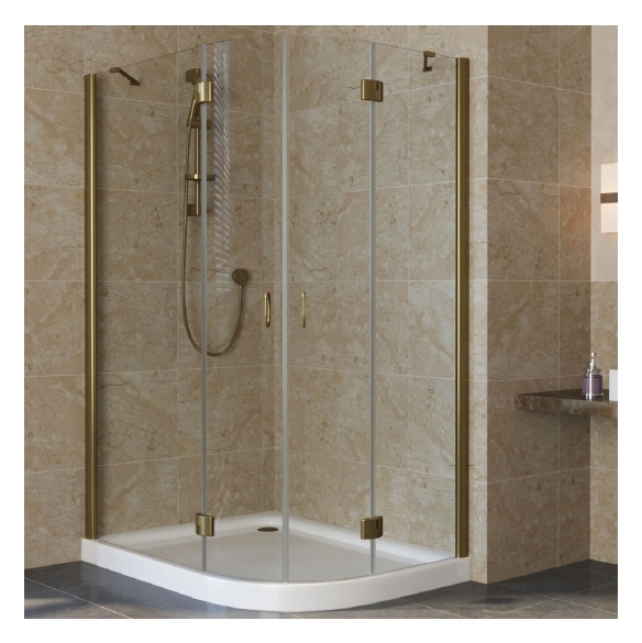 Душевой уголок Vegas Glass AFS-F Lux 120*110 05 01 L профиль бронза, стекло прозрачное 