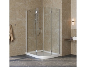 Душевой уголок Vegas Glass AFS-F Lux 120*110 07 01 L профиль матовый хром, стекло прозрачное 