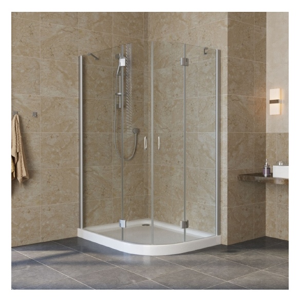 Душевой уголок Vegas Glass AFS-F Lux 120*110 07 01 L профиль матовый хром, стекло прозрачное 