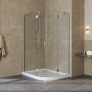 Душевой уголок Vegas Glass AFS-F Lux 120*110 07 01 L профиль матовый хром, стекло прозрачное 