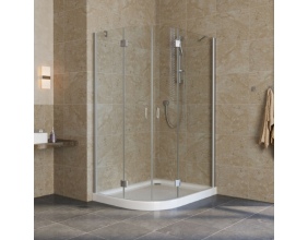 Душевой уголок Vegas Glass AFS-F Lux 120*110 07 01 R профиль матовый хром, стекло прозрачное 