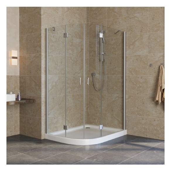 Душевой уголок Vegas Glass AFS-F Lux 120*110 07 01 R профиль матовый хром, стекло прозрачное 