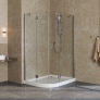 Душевой уголок Vegas Glass AFS-F Lux 120*110 08 01 R профиль глянцевый хром, стекло прозрачное 