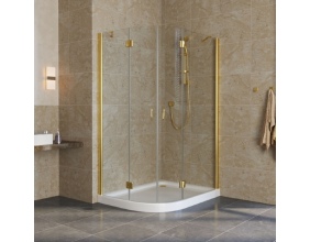 Душевой уголок Vegas Glass AFS-F Lux 120*110 09 01 R профиль золото, стекло прозрачное 