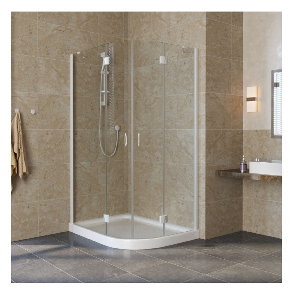 Душевой уголок Vegas Glass AFS-F Lux 120*80 01 01 L профиль белый, стекло прозрачное 