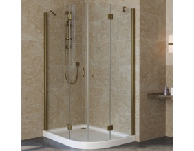 Душевой уголок Vegas Glass AFS-F Lux 120*80 05 01 L профиль бронза, стекло прозрачное 