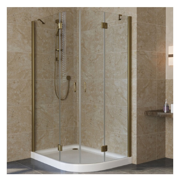 Душевой уголок Vegas Glass AFS-F Lux 120*80 05 01 L профиль бронза, стекло прозрачное 
