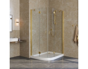 Душевой уголок Vegas Glass AFS-F Lux 120*80 09 01 R профиль золото, стекло прозрачное 