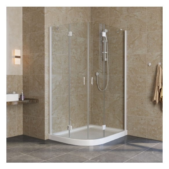 Душевой уголок Vegas Glass AFS-F Lux 120*90 01 01 R профиль белый, стекло прозрачное 