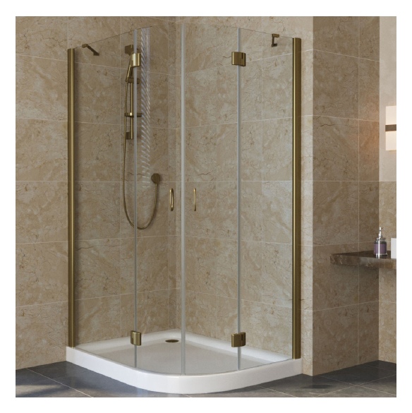 Душевой уголок Vegas Glass AFS-F Lux 120*90 05 01 L профиль бронза, стекло прозрачное 