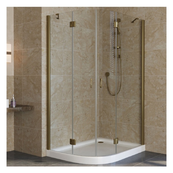 Душевой уголок Vegas Glass AFS-F Lux 120*90 05 01 R профиль бронза, стекло прозрачное 