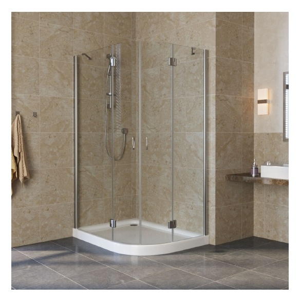 Душевой уголок Vegas Glass AFS-F Lux 120*90 08 01 L профиль глянцевый хром, стекло прозрачное 