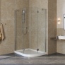 Душевой уголок Vegas Glass AFS-F Lux 120*90 08 01 L профиль глянцевый хром, стекло прозрачное 