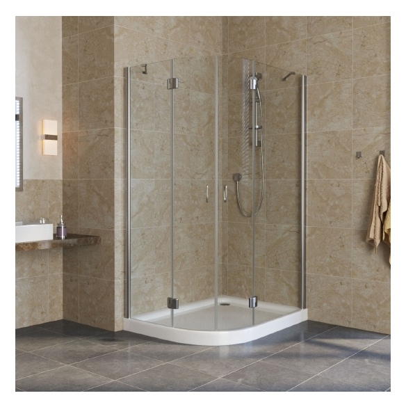 Душевой уголок Vegas Glass AFS-F Lux 120*90 08 01 R профиль глянцевый хром, стекло прозрачное 