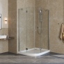 Душевой уголок Vegas Glass AFS-F Lux 120*90 08 01 R профиль глянцевый хром, стекло прозрачное 
