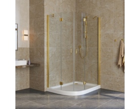 Душевой уголок Vegas Glass AFS-F Lux 120*90 09 01 R профиль золото, стекло прозрачное 
