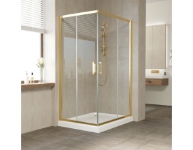 Душевой уголок Vegas Glass ZA-F 100*80 09 01 профиль золото, стекло прозрачное 