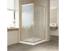 Душевой уголок Vegas Glass ZA-F 100*80 09 02 профиль золото, стекло шиншилла 