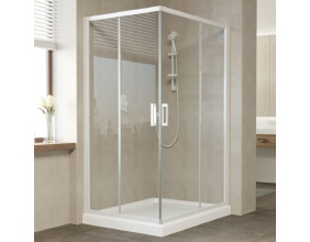 Душевой уголок Vegas Glass ZA-F 110*100 01 01 профиль белый, стекло прозрачное 