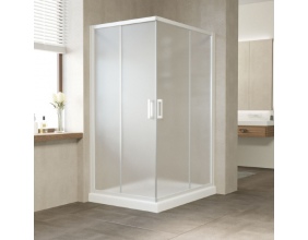 Душевой уголок Vegas Glass ZA-F 110*100 01 10 профиль белый, стекло сатин 