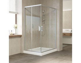 Душевой уголок Vegas Glass ZA-F 110*100 07 01 профиль матовый хром, стекло прозрачное 