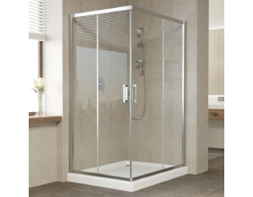 Душевой уголок Vegas Glass ZA-F 110*100 08 01 профиль глянцевый хром, стекло прозрачное 