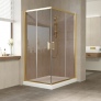 Душевой уголок Vegas Glass ZA-F 110*100 09 05 профиль золото, стекло бронза 