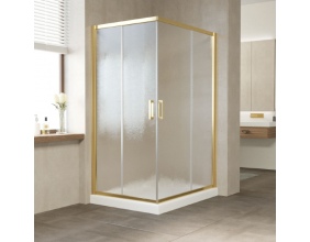 Душевой уголок Vegas Glass ZA-F 110*90 09 02 профиль золото, стекло шиншилла 