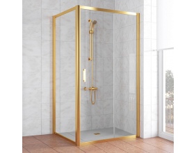 Душевой уголок Vegas Glass ZP+ZPV 100*100 09 01 профиль золото, стекло прозрачное 