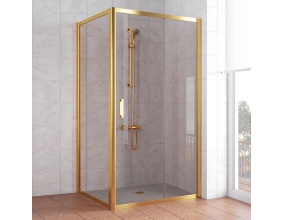 Душевой уголок Vegas Glass ZP+ZPV 100*100 09 05 профиль золото, стекло бронза 