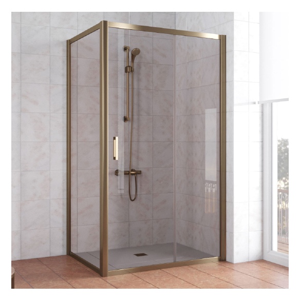 Душевой уголок Vegas Glass ZP+ZPV 100*70 05 05 профиль бронза, стекло бронза 
