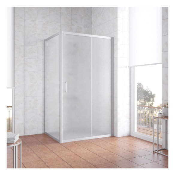 Душевой уголок Vegas Glass ZP+ZPV 100*70 07 10 профиль матовый хром, стекло сатин 