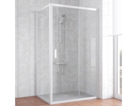 Душевой уголок Vegas Glass ZP+ZPV 100*80 01 01 профиль белый, стекло прозрачное 