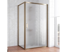 Душевой уголок Vegas Glass ZP+ZPV 100*80 05 02 профиль бронза, стекло шиншилла 