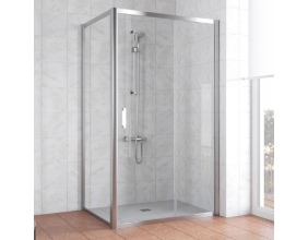 Душевой уголок Vegas Glass ZP+ZPV 100*80 08 01 профиль глянцевый хром, стекло прозрачное 