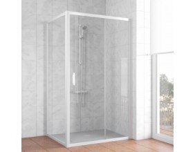 Душевой уголок Vegas Glass ZP+ZPV 100*90 01 01 профиль белый, стекло прозрачное 