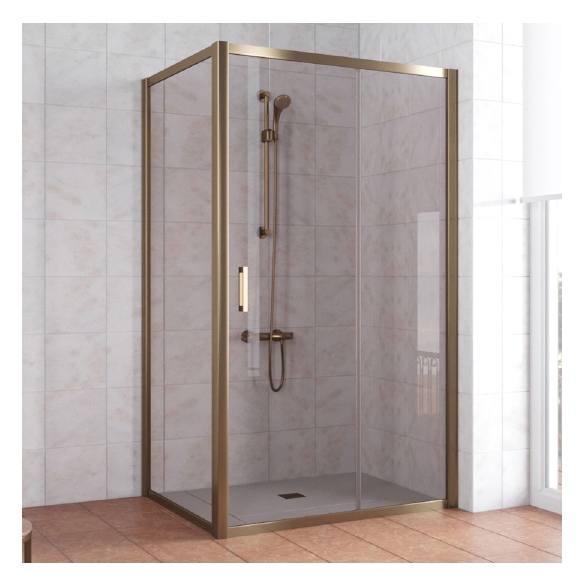 Душевой уголок Vegas Glass ZP+ZPV 100*90 05 05 профиль бронза, стекло бронза 