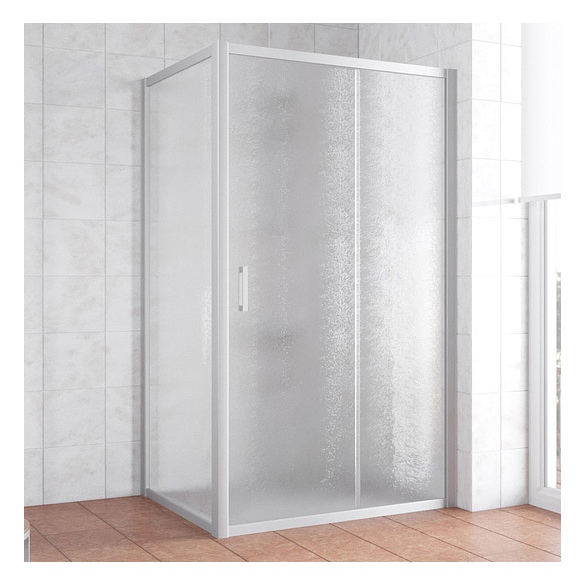 Душевой уголок Vegas Glass ZP+ZPV 100*90 07 02 профиль матовый хром, стекло шиншилла 