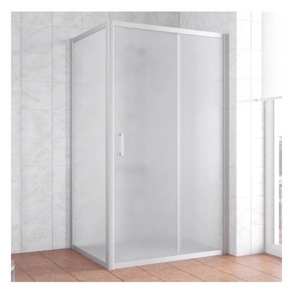 Душевой уголок Vegas Glass ZP+ZPV 100*90 07 10 профиль матовый хром, стекло сатин 