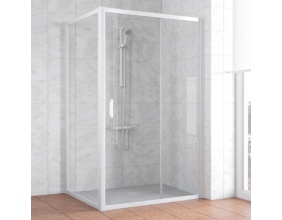 Душевой уголок Vegas Glass ZP+ZPV 110*100 01 01 профиль белый, стекло прозрачное 