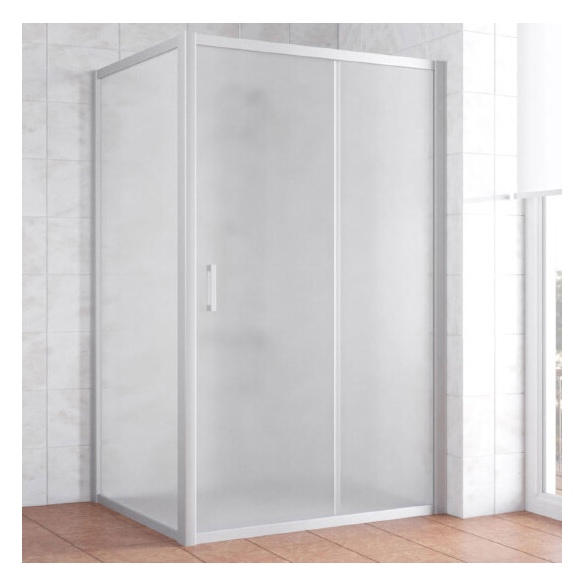 Душевой уголок Vegas Glass ZP+ZPV 110*100 07 10 профиль матовый хром, стекло сатин 
