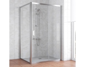 Душевой уголок Vegas Glass ZP+ZPV 110*100 08 01 профиль глянцевый хром, стекло прозрачное 
