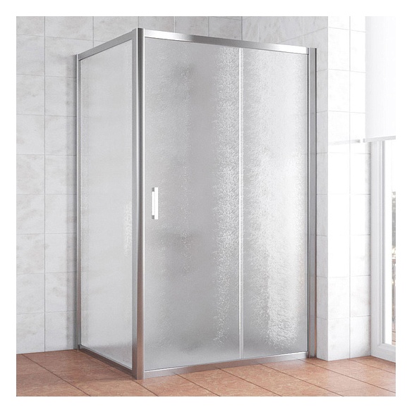 Душевой уголок Vegas Glass ZP+ZPV 110*100 08 02 профиль глянцевый хром, стекло шиншилла 