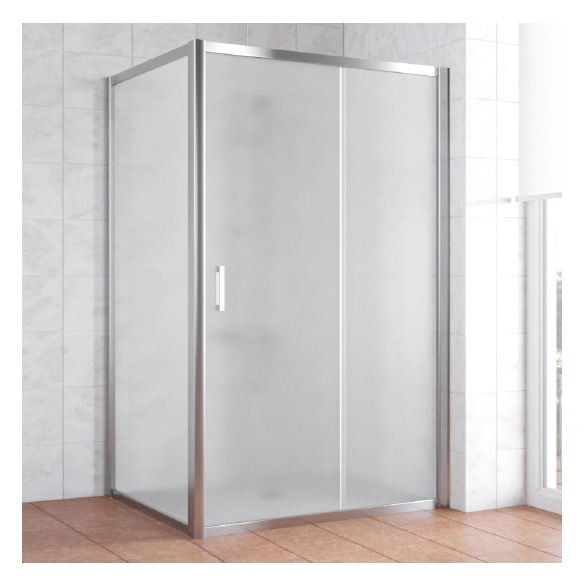 Душевой уголок Vegas Glass ZP+ZPV 110*100 08 10 профиль глянцевый хром, стекло сатин 