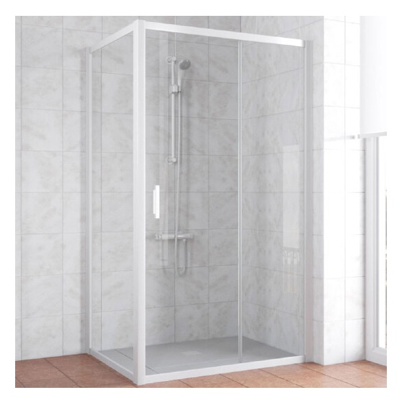 Душевой уголок Vegas Glass ZP+ZPV 110*70 01 01 профиль белый, стекло прозрачное 