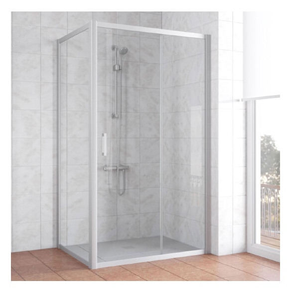 Душевой уголок Vegas Glass ZP+ZPV 110*70 07 01 профиль матовый хром, стекло прозрачное 