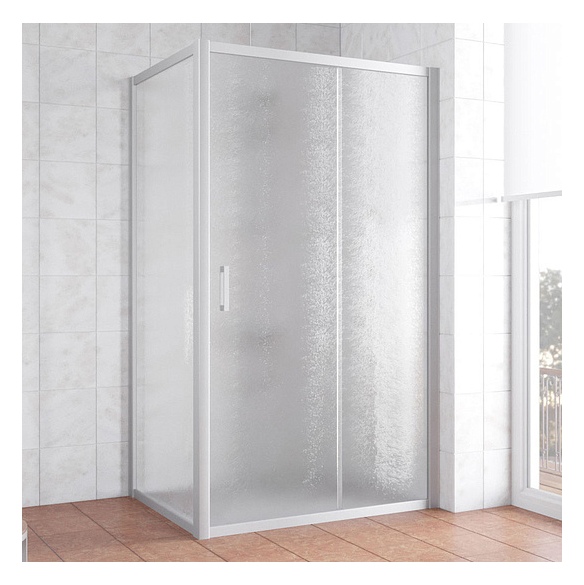 Душевой уголок Vegas Glass ZP+ZPV 110*70 07 02 профиль матовый хром, стекло шиншилла 