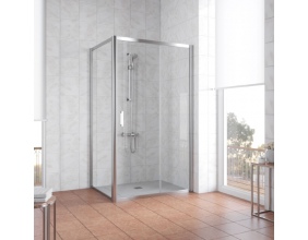Душевой уголок Vegas Glass ZP+ZPV 110*70 08 01 профиль глянцевый хром, стекло прозрачное 